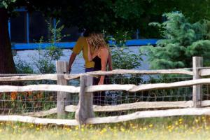 Chris Evans and Billie Gardening