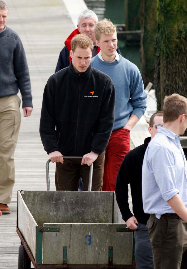 24th April 2006 HRH Prince William at the Joint Services Adventure Sailing Training Centre, Haslar Marina, Gosport, today with colleagues from the RMA Academy Sandhurst as part of their officer training  .