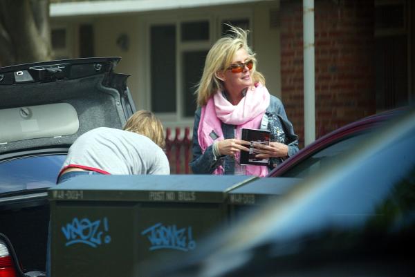 18/05/02.    Mandy Smiths HUSBAND  Ian with his Mistress (former GMTV Presenter) Sally Meen this afternoon leaving his  marital home