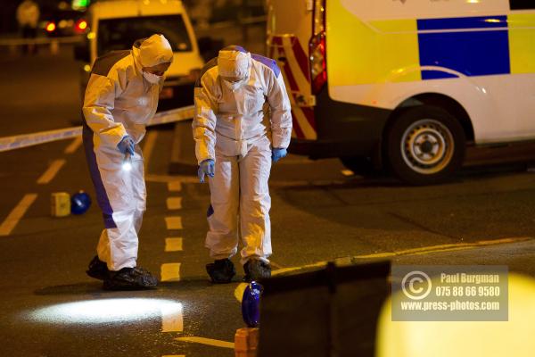 2/02/2015 Police and Forensics on the scene at the Junction of Aldershot Road & Worplesdon Road, GU2 8AF