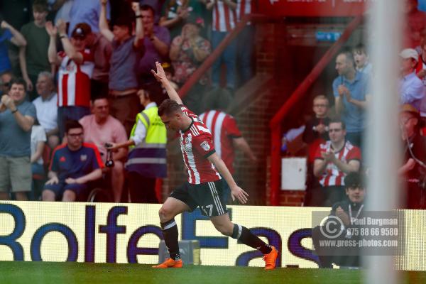 21/04/2018. Brentford v Queens Park Rangers SkyBet Championship Action from Griffin Park. Brentford's Sergi CANOS celebrate