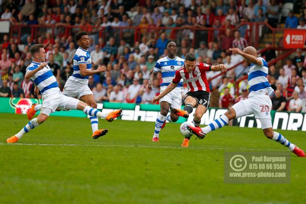 21/04/2018. Brentford v Queens Park Rangers SkyBet Championship Action from Griffin Park. Brentford's Sergi CANOS shoots