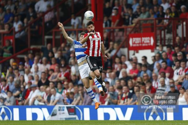 21/04/2018. Brentford v Queens Park Rangers SkyBet Championship Action from Griffin Park.  Brentford's Yoann BARBET