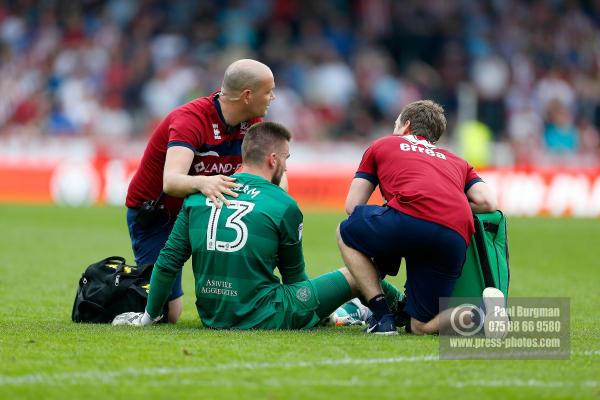 21/04/2018. Brentford v Queens Park Rangers SkyBet Championship Action from Griffin Park.  QPR’s Goalkeeper Matt INGRAM injured