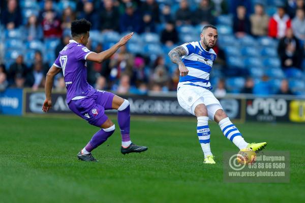 17/02/2018. Queens Park Rangers v Bolton Wanderers. SkyBet Championship Action from Loftus Road. QPR’s Joel LYNCH