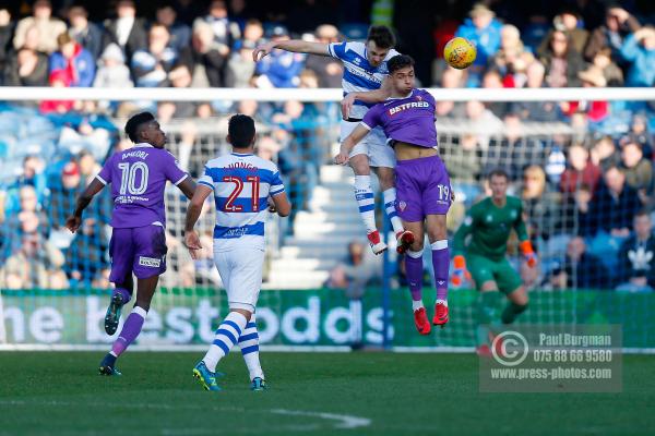 17/02/2018. Queens Park Rangers v Bolton Wanderers. SkyBet Championship Action from Loftus Road. QPR’s Jack ROBINSON