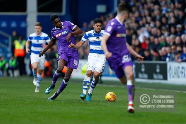 17/02/2018. Queens Park Rangers v Bolton Wanderers. SkyBet Championship Action from Loftus Road.
QPR’s Massimo LUONGO