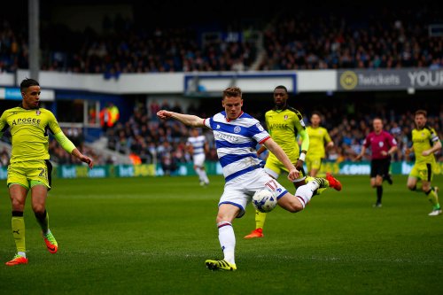 18/03/2017. QPR v Rotherham United. Action from the match. SMITH scores