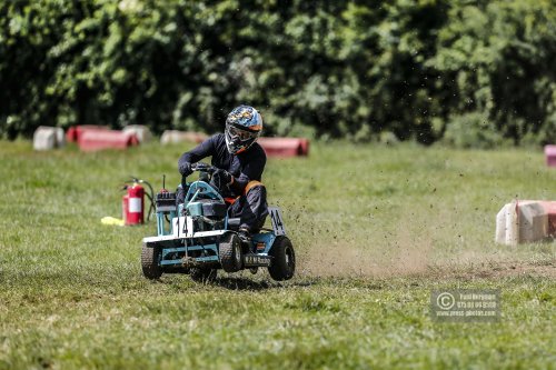 22/06/2019/ Action from the British Lawn Mower Racing Event in Newdigate, Surrey